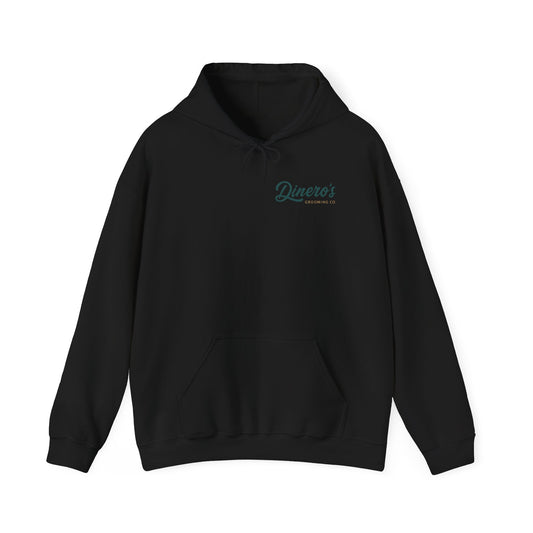 Dinero’s Grooming Co.  Hoodie — Small Teal Chest Logo