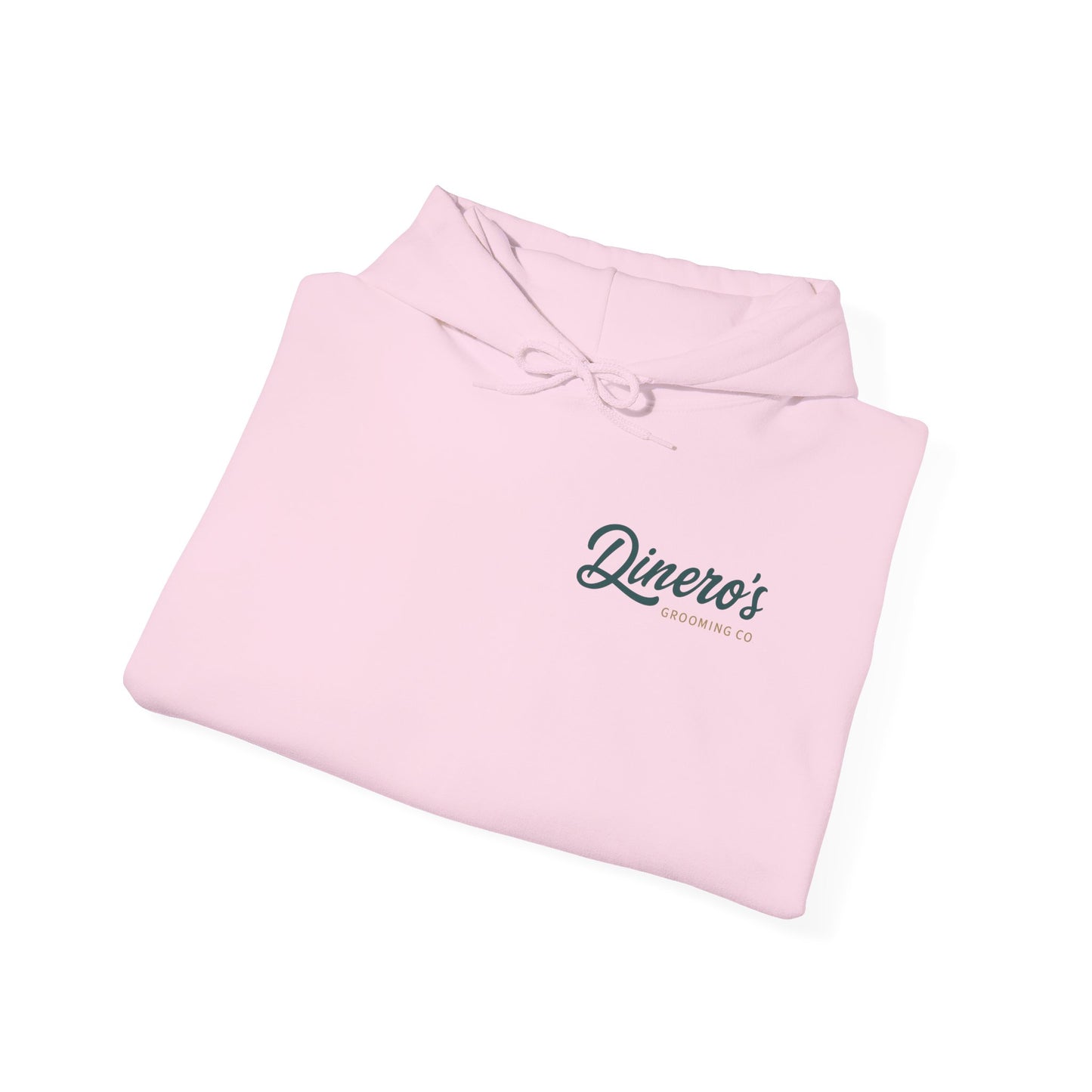 Dinero’s Grooming Co.  Hoodie — Small Teal Chest Logo