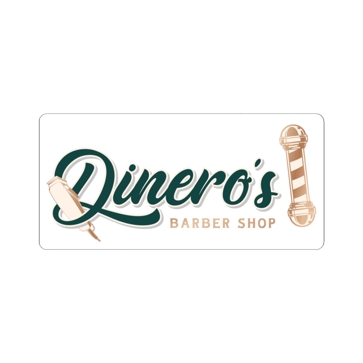 Dinero’s Logo  Sticker — "Dinero’s Barber Shop" Vinyl Kiss-Cut Decal