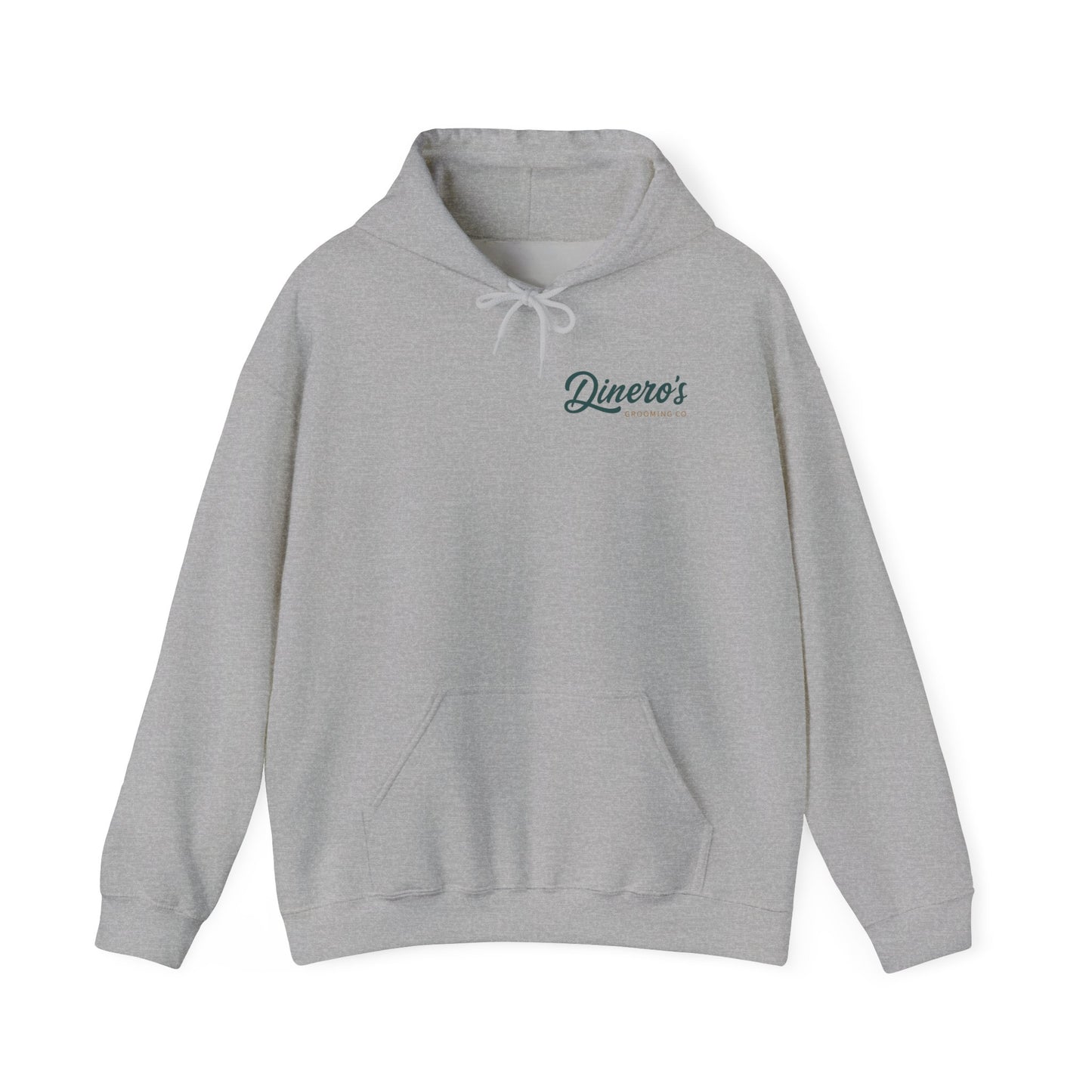 Dinero’s Grooming Co.  Hoodie — Small Teal Chest Logo