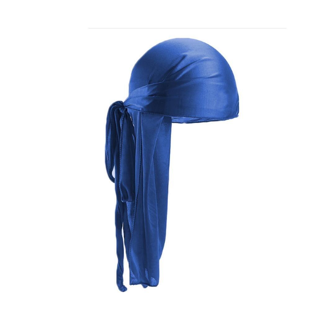 Long Tail Durag Silky Satin Turban India Hat Women Men Head Scarf Hair Accessories Bandana Unisex Fashion Patchwork Pirate Hats