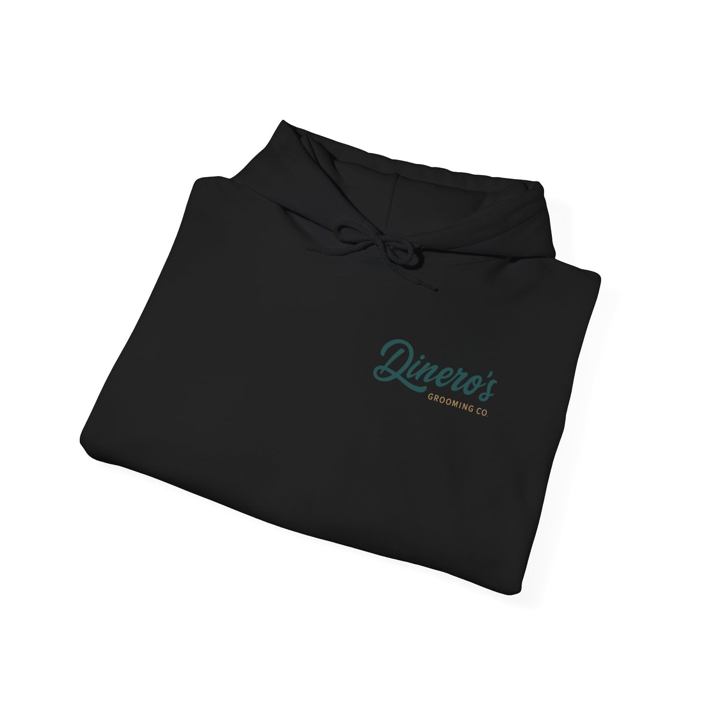 Dinero’s Grooming Co.  Hoodie — Small Teal Chest Logo