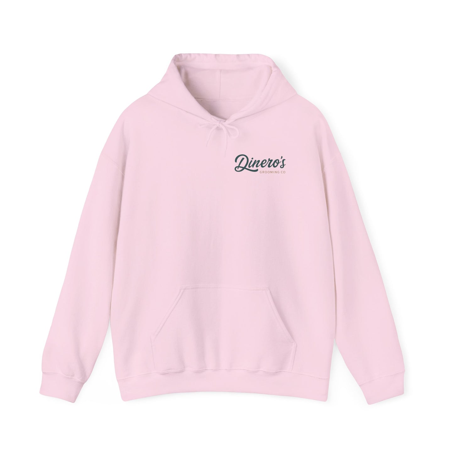 Dinero’s Grooming Co.  Hoodie — Small Teal Chest Logo