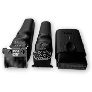 TPOB Play Barber Hair Clippers for Men 7500 RPM with Rubber Grips (Blackout 3 Set)